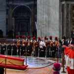 Crowds paying tribute to Pope lying in state at St Peter's Basilica