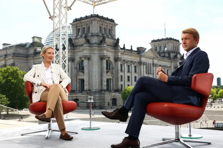 AfD demands repeat interview after protests disrupt broadcast in Berlin