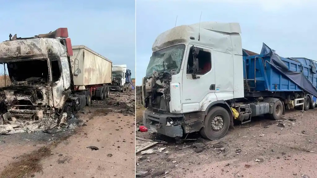 Russian missile strike hits civilian grain transport in Chernihiv region