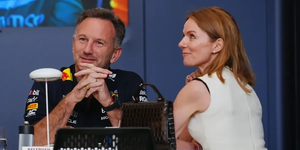 Christian Horner and Geri Halliwell attend Watford match as he steps away from F1