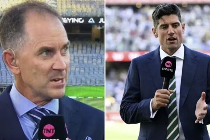 Alastair Cook's question about Ben Stokes prompts awkward moment with Justin Langer on live TV