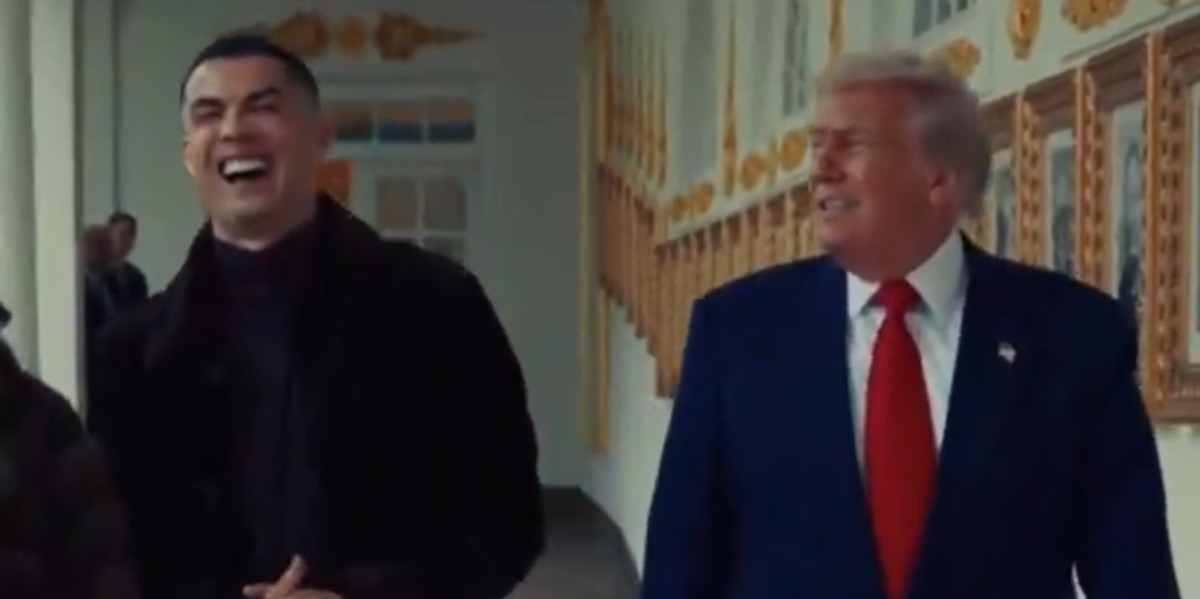 Cristiano Ronaldo and Donald Trump share laughter at White House reception
