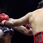 Frazer Clarke departs ring after loss to Jeamie TKV in Derby boxing match