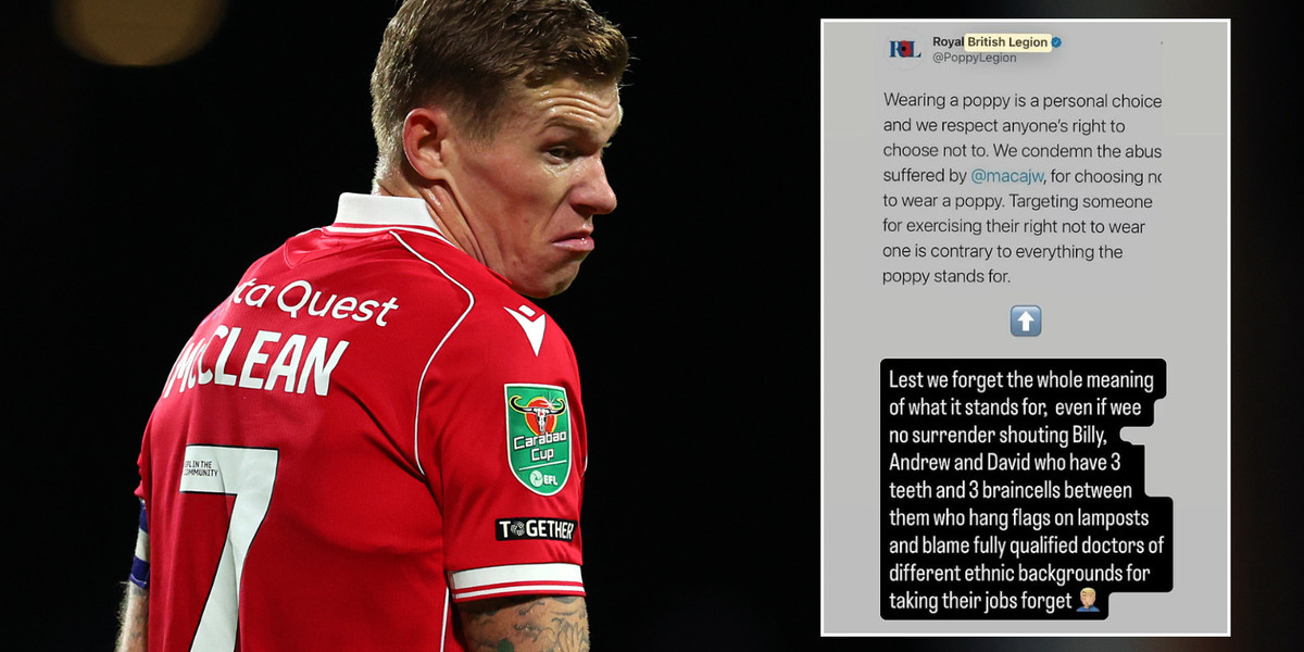 James McClean responds to abuse for refusing to wear poppy during Wrexham match