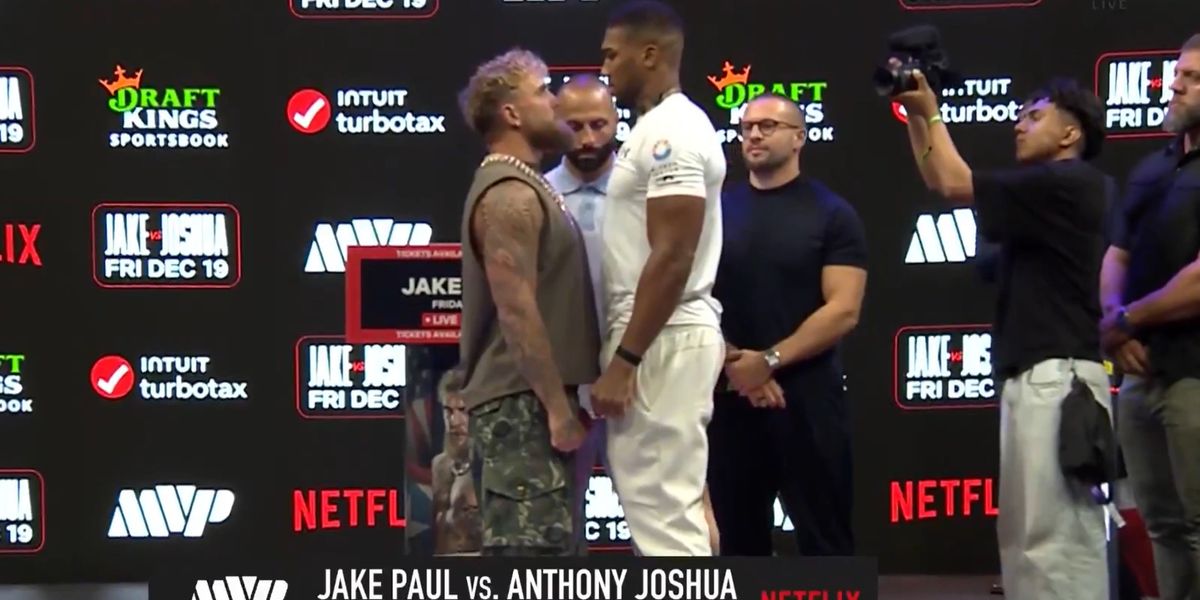 Joshua towers over Paul in face-off ahead of Miami match-up