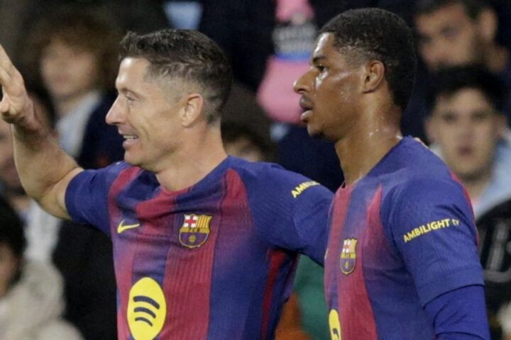 Lewandowski scores hat-trick as Barcelona cuts Real Madrid's lead to three points