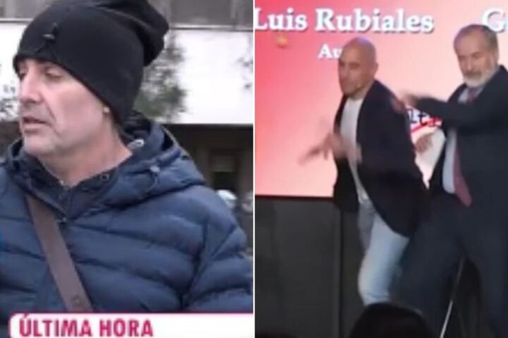 Luis Rubiales confronted by uncle during book launch in Madrid, eggs thrown
