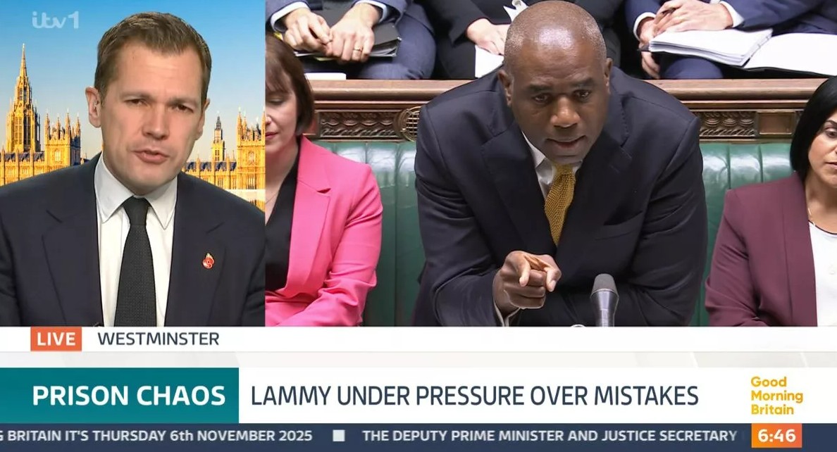Robert Jenrick swears live on GMB while criticizing David Lammy over prison release errors