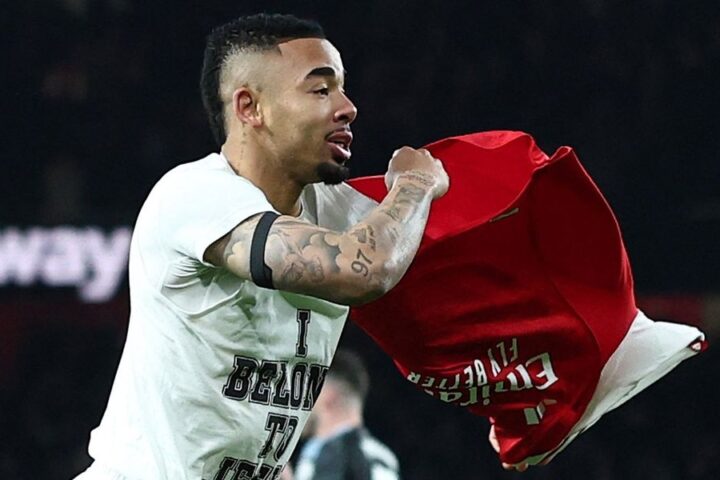 Gabriel Jesus booked for emotional celebration as Arsenal secures decisive win over Aston Villa