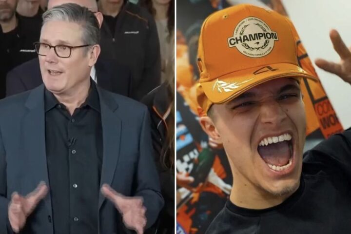 Keir Starmer faces backlash for joining Lando Norris’ Formula 1 celebrations