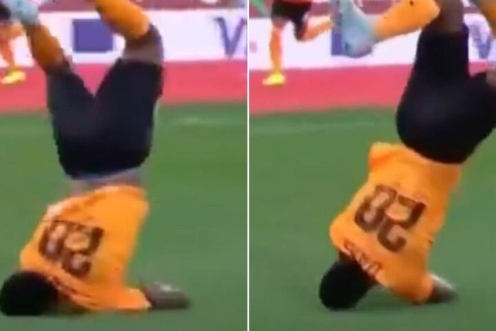 Patson Daka's acrobatic celebration ends in a heavy fall at Africa Cup of Nations