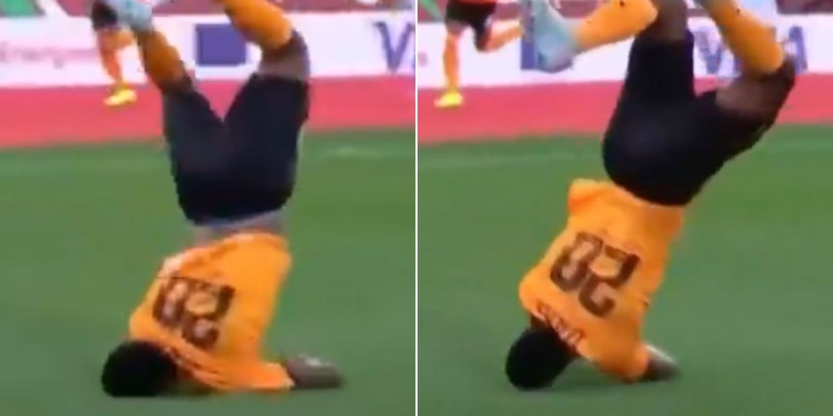 Patson Daka's acrobatic celebration ends in a heavy fall at Africa Cup of Nations
