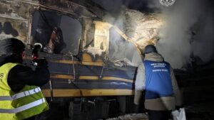Russian drones strike civilian train in eastern Ukraine, killing at least four