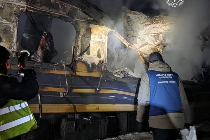 Russian drones strike civilian train in eastern Ukraine, killing at least four