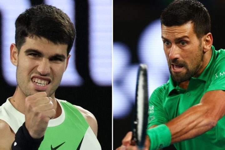 Djokovic jokes about 'copyright infringement' after spotting Alcaraz's new serve technique