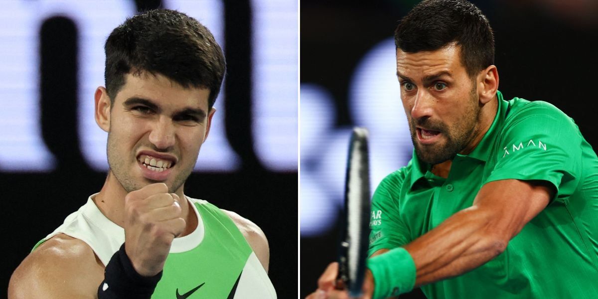 Djokovic jokes about 'copyright infringement' after spotting Alcaraz's new serve technique