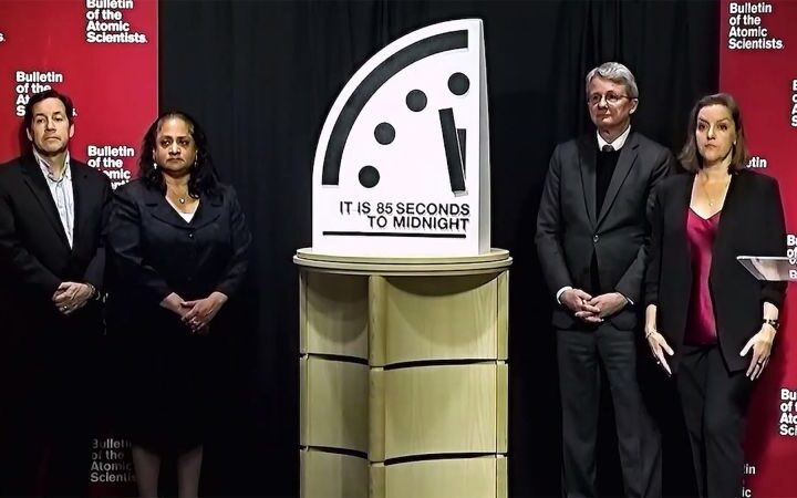 Doomsday Clock set to 85 seconds to midnight, marking unprecedented global risk