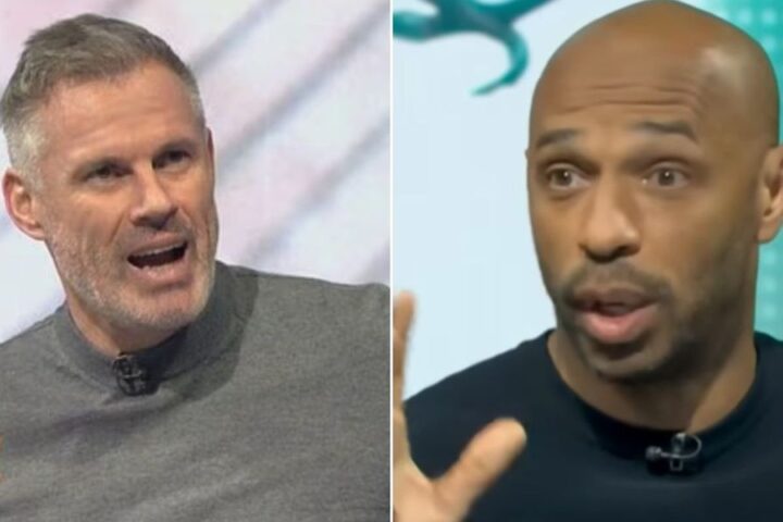 Jamie Carragher dismisses Gareth Southgate as Manchester United managerial candidate, shocking Thierry Henry