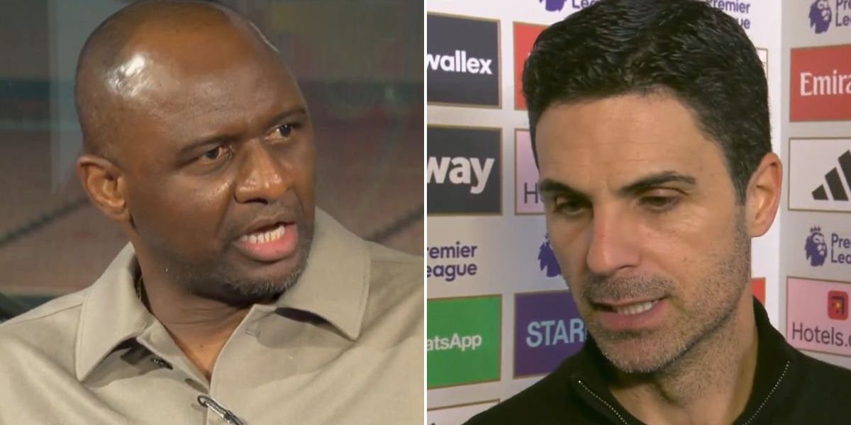 Mikel Arteta acknowledges criticism from Patrick Vieira after Arsenal's defeat to Manchester United