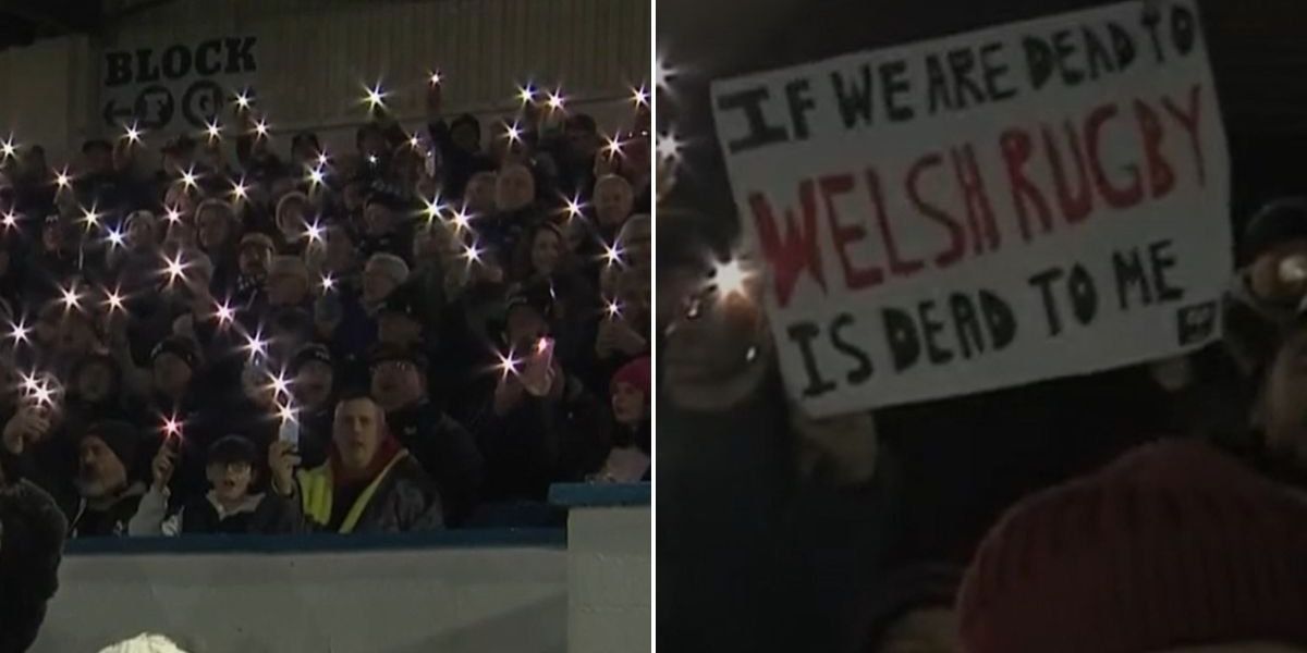 Ospreys fans protest against Welsh Rugby Union’s future plans ahead of Dragons match