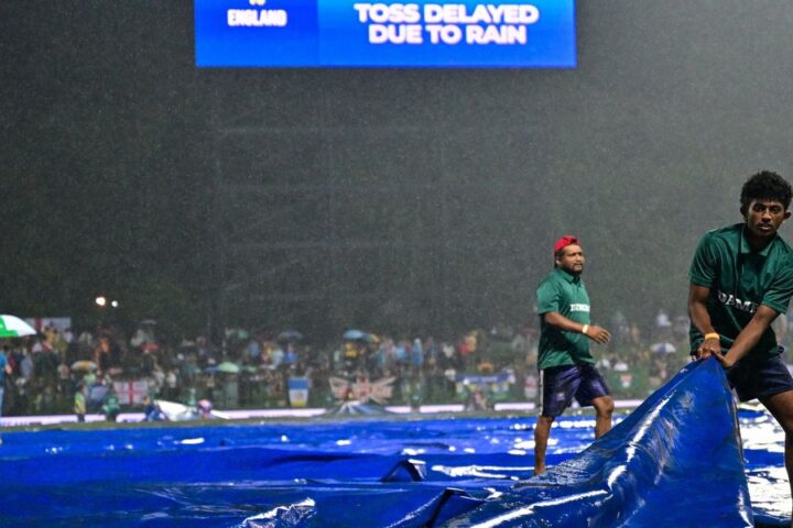 Rain delays England’s T20 against Sri Lanka as ground staff prepare for potential restart