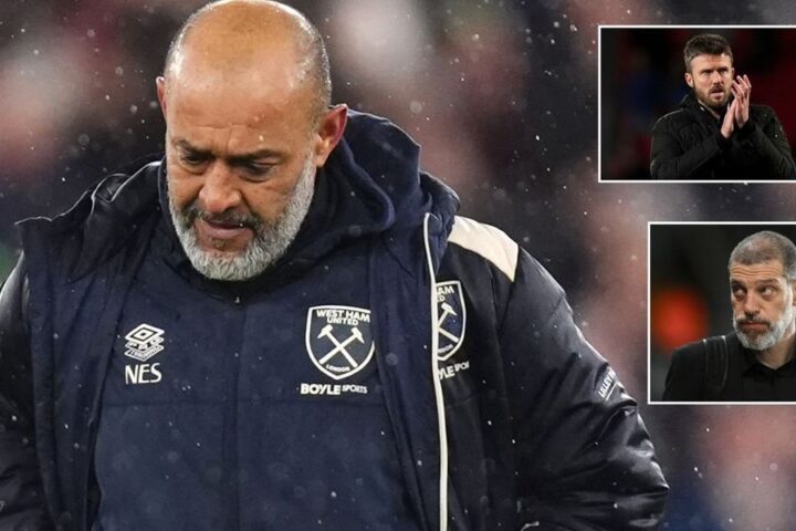 West Ham assesses four candidates to replace Nuno Espirito Santo amid sack pressure