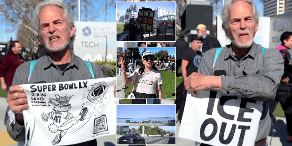 Activists hold anti-ICE protest outside Super Bowl, demanding a welcoming nation for immigrants