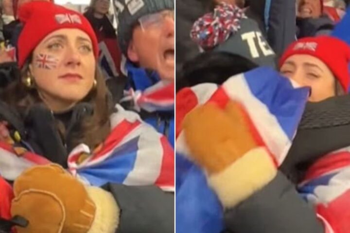 Alex Howard-Jones reacts emotionally as Matt Weston claims gold in Milan Cortina Olympics