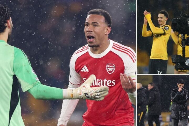 Arsenal lose two-goal lead to Wolves in dramatic draw, title race tension escalates