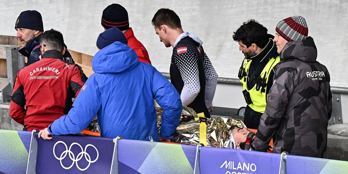 Austrian bobsleigh pilot hospitalised after serious crash during Winter Olympics final