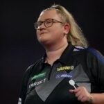 Beau Greaves becomes first woman to hit nine-darter on PDC Pro Tour in Leicester
