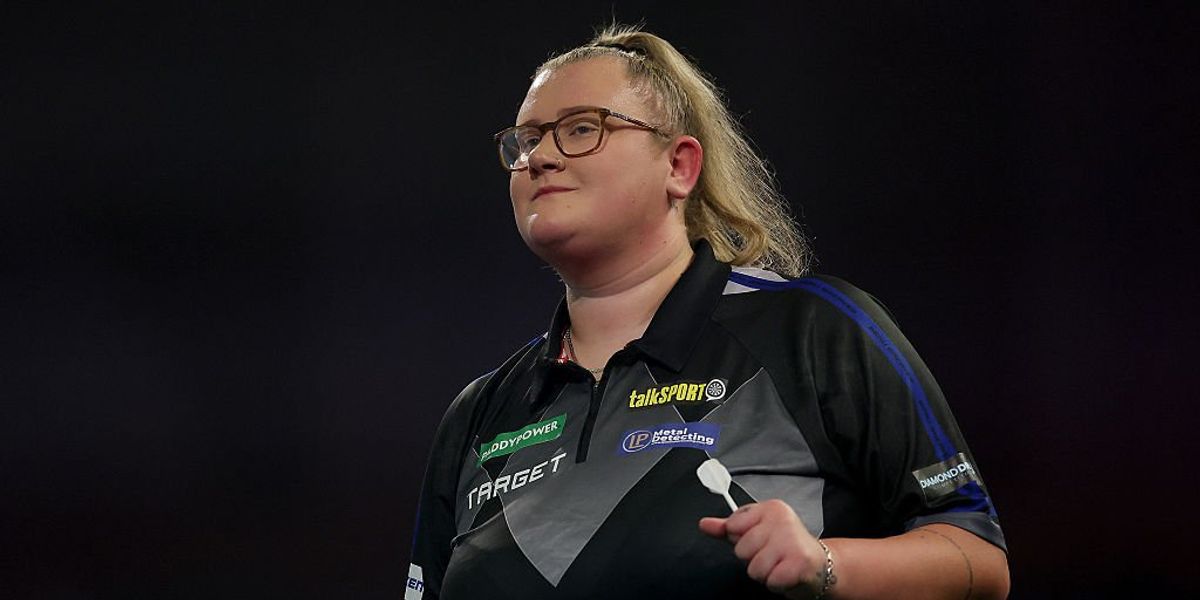 Beau Greaves becomes first woman to hit nine-darter on PDC Pro Tour in Leicester