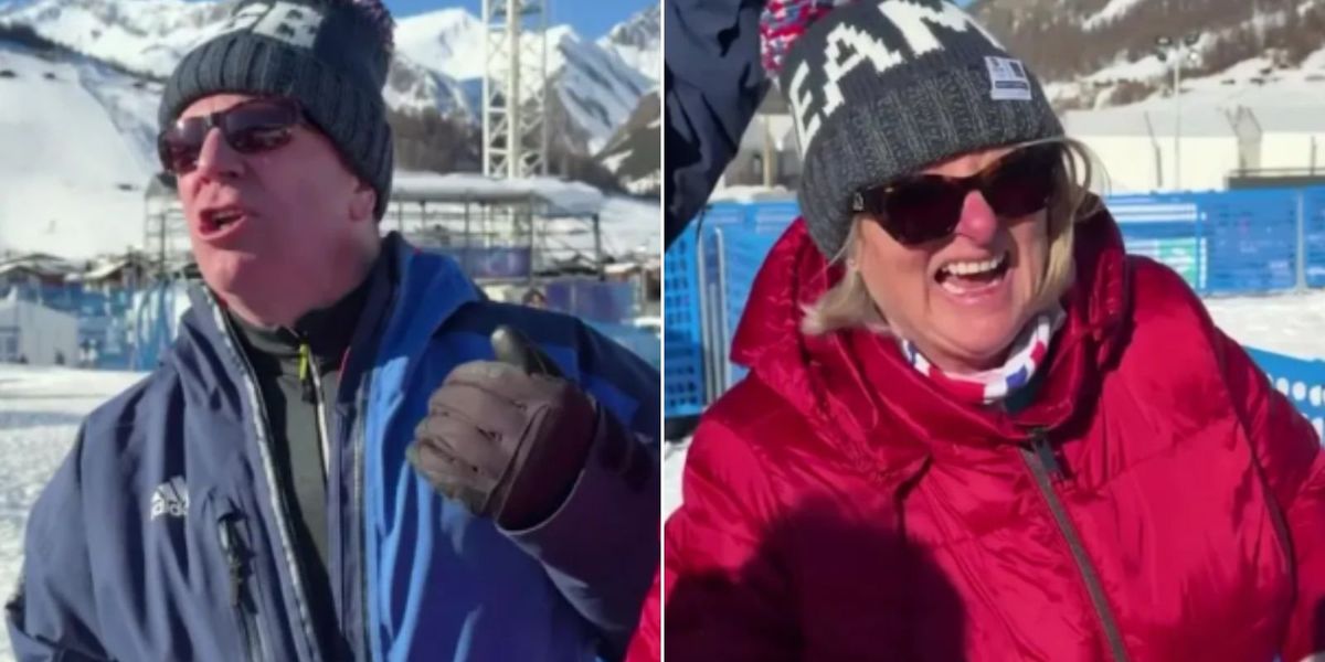Huw Nightingale's parents celebrate his historic Olympic gold in mixed snowboard cross