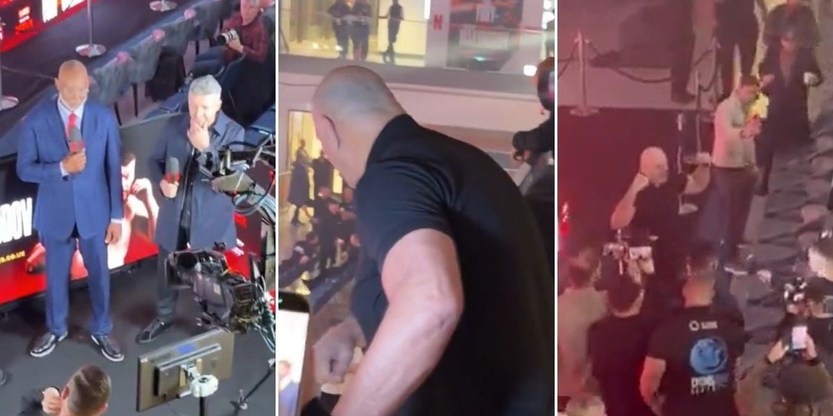 John Fury confronts Carl Froch at Tyson Fury's press conference in chaotic scenes