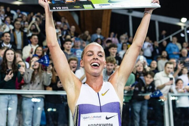 Keely Hodgkinson breaks world indoor 800m record with time of 1:54.88