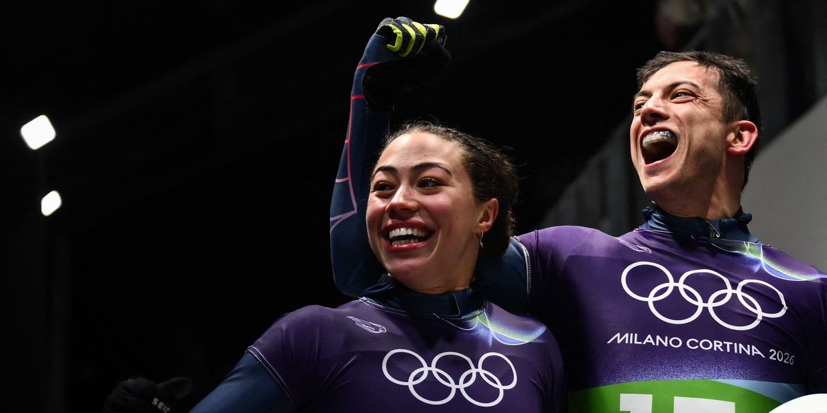 Team GB wins historic second gold medal of the day in mixed team skeleton event