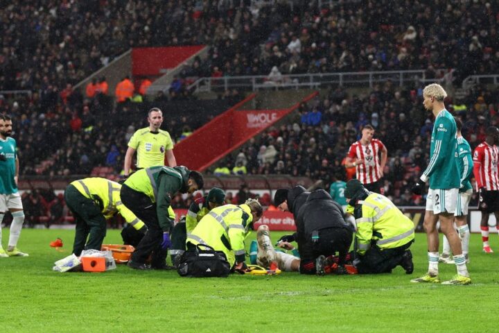 Wataru Endo stretchered off in tears after serious injury during Liverpool match