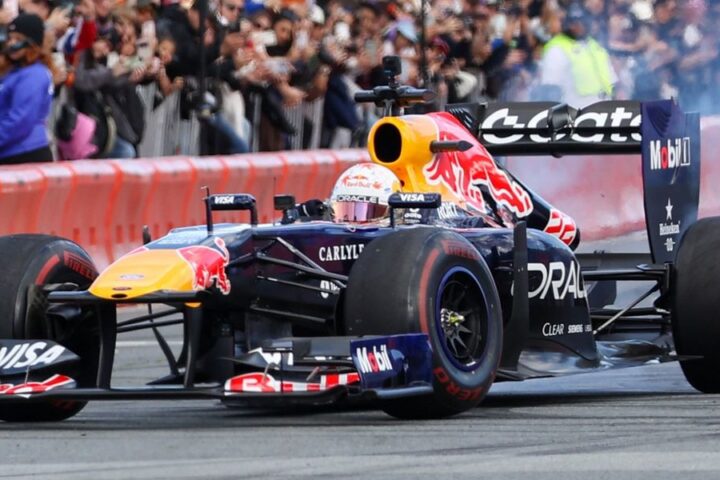 Yuki Tsunoda escapes as Red Bull car catches fire during San Francisco demonstration event