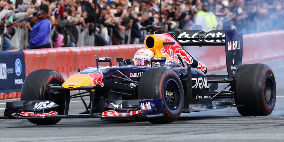 Yuki Tsunoda escapes as Red Bull car catches fire during San Francisco demonstration event
