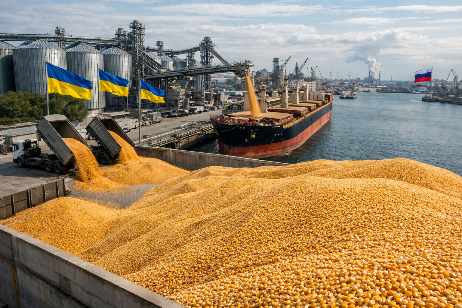 Ukrainian corn dominates European markets as Russian economy shows strain