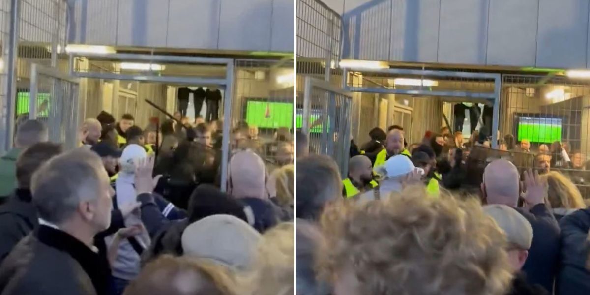 Aston Villa fans confront French police with batons ahead of Europa League match