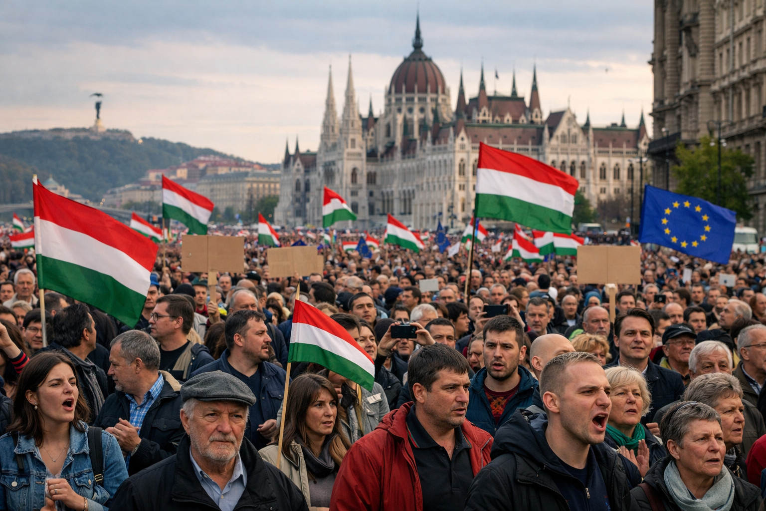Hungary faces political turmoil as anti-Orbán protests draw thousands ahead of April vote
