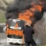 Coach carrying Manchester City fans catches fire on M6 Toll en route to Wembley