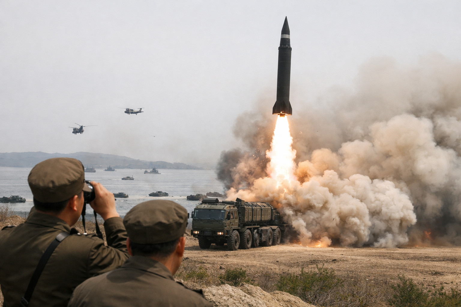 North Korea stages ballistic missile tests during US-South Korea military drills