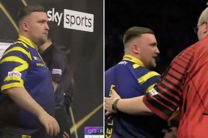 Luke Littler triumphs over hostile German crowd to secure Premier League semi-final spot