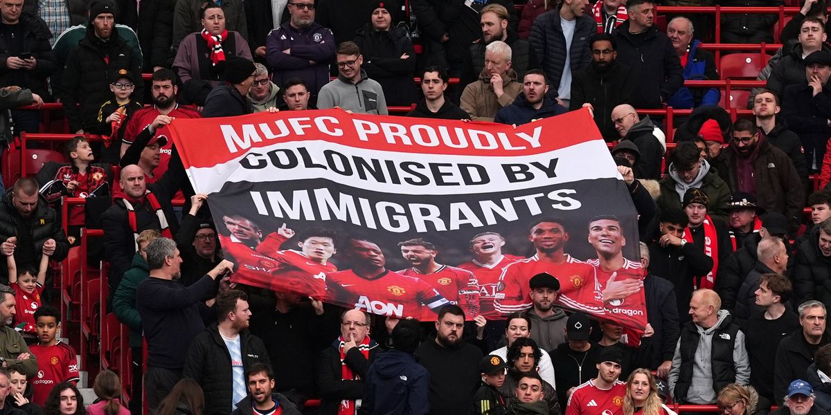 Manchester United fans display pro-immigration banner in response to Jim Ratcliffe's remarks