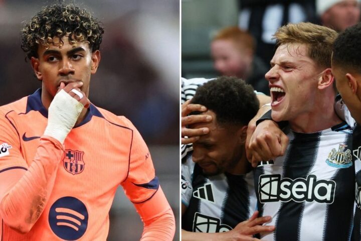 Newcastle held to draw by late Barcelona penalty in Champions League first leg