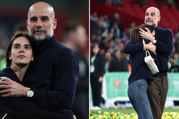 Pep Guardiola shares heartfelt moment with daughter after Carabao Cup win