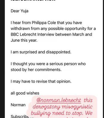 Yuja Wang accuses Norman Lebrecht of misogynistic bullying amid sexism in classical music