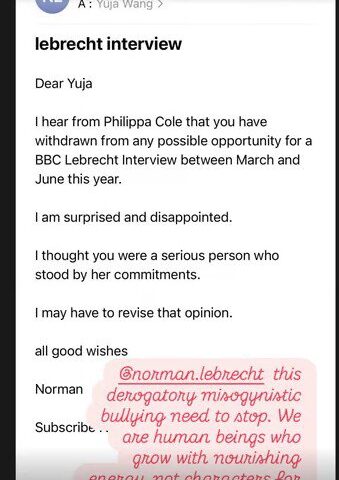 Yuja Wang accuses Norman Lebrecht of misogynistic bullying amid sexism in classical music